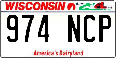 WI license plate 974NCP