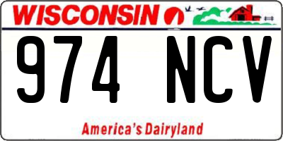 WI license plate 974NCV