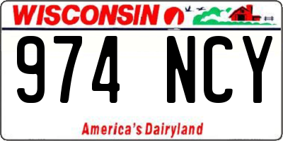 WI license plate 974NCY