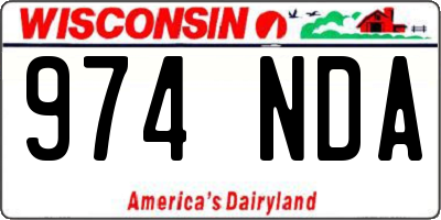 WI license plate 974NDA