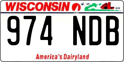 WI license plate 974NDB