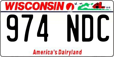 WI license plate 974NDC