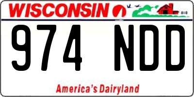 WI license plate 974NDD