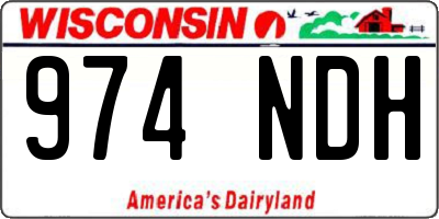 WI license plate 974NDH