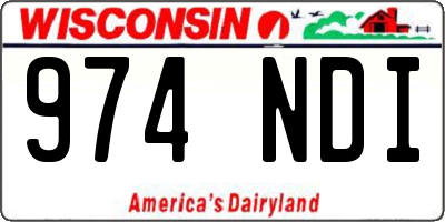 WI license plate 974NDI