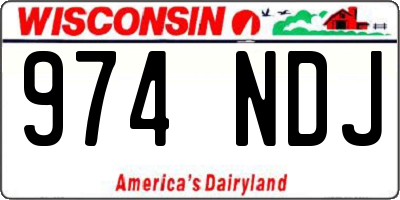 WI license plate 974NDJ