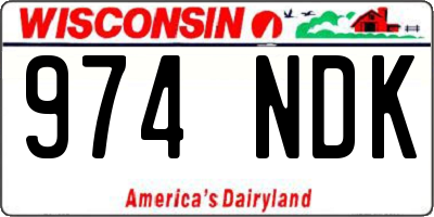 WI license plate 974NDK