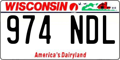 WI license plate 974NDL