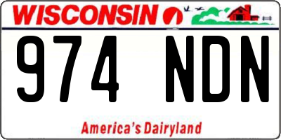 WI license plate 974NDN