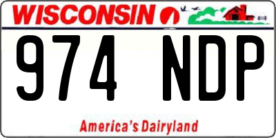 WI license plate 974NDP
