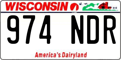 WI license plate 974NDR