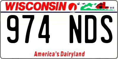 WI license plate 974NDS