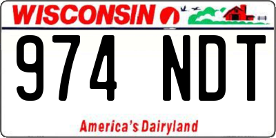 WI license plate 974NDT