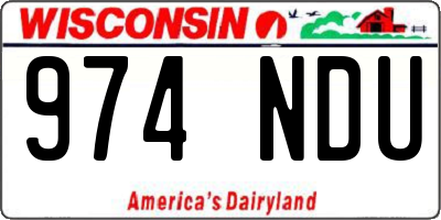 WI license plate 974NDU