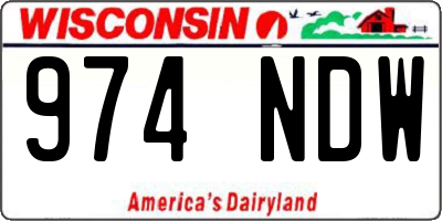WI license plate 974NDW