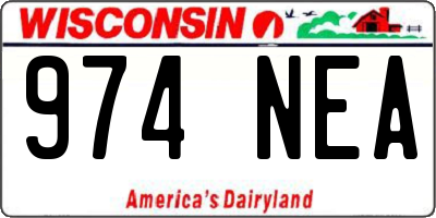 WI license plate 974NEA