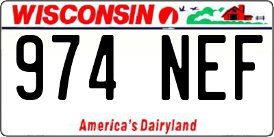 WI license plate 974NEF