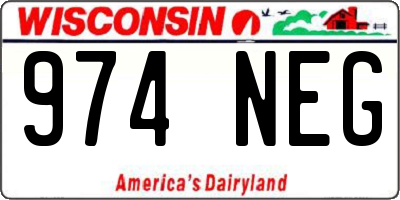 WI license plate 974NEG