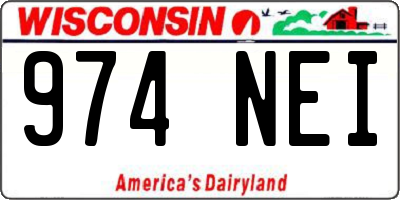 WI license plate 974NEI