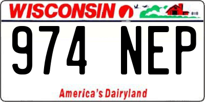WI license plate 974NEP