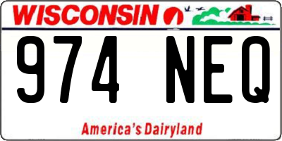 WI license plate 974NEQ