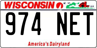 WI license plate 974NET