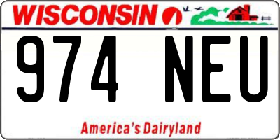 WI license plate 974NEU