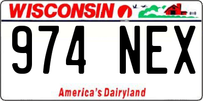 WI license plate 974NEX