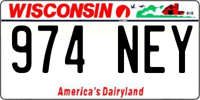 WI license plate 974NEY