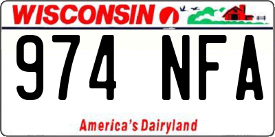 WI license plate 974NFA