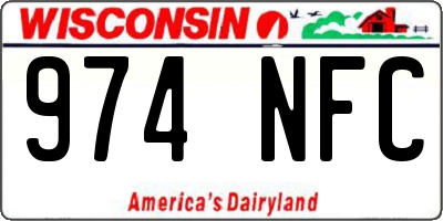 WI license plate 974NFC