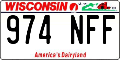 WI license plate 974NFF
