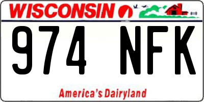 WI license plate 974NFK