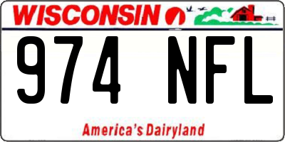 WI license plate 974NFL