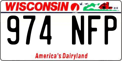 WI license plate 974NFP