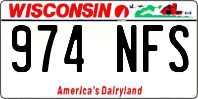 WI license plate 974NFS