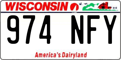 WI license plate 974NFY