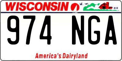 WI license plate 974NGA