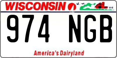 WI license plate 974NGB