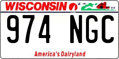 WI license plate 974NGC