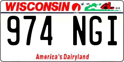 WI license plate 974NGI