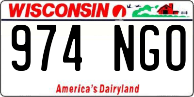 WI license plate 974NGO