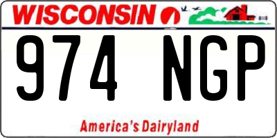 WI license plate 974NGP