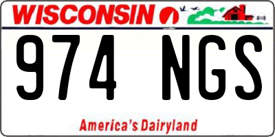 WI license plate 974NGS