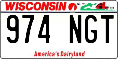 WI license plate 974NGT
