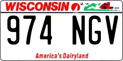 WI license plate 974NGV