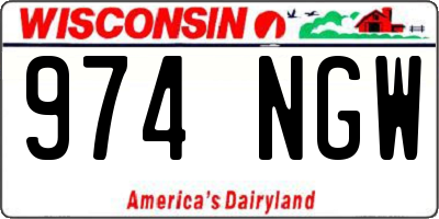 WI license plate 974NGW