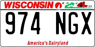 WI license plate 974NGX