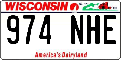 WI license plate 974NHE