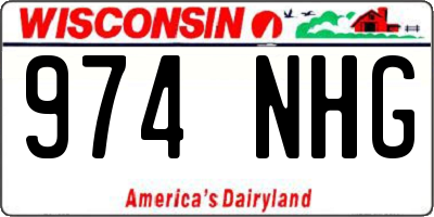 WI license plate 974NHG